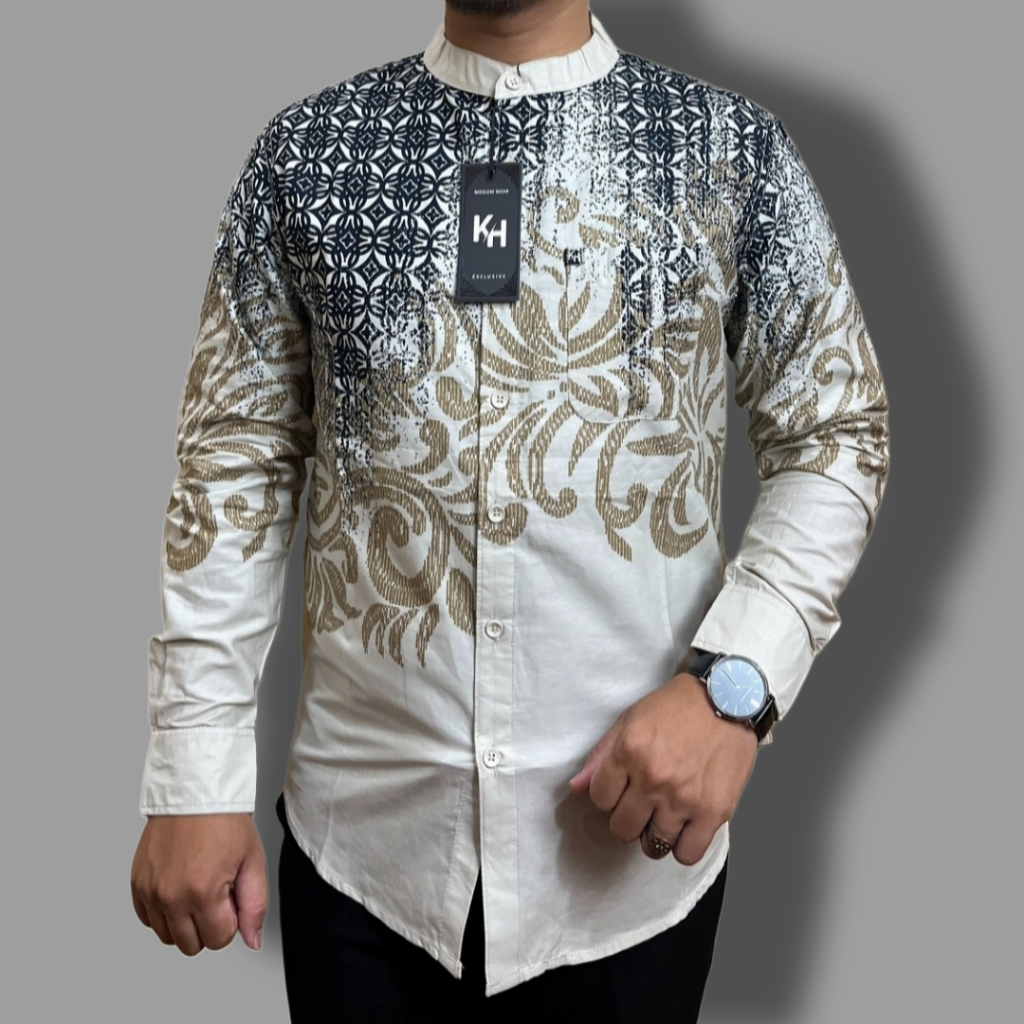 KH Kemeja Batik Pria Dewasa Kerah Shanghai Motif Terbaru