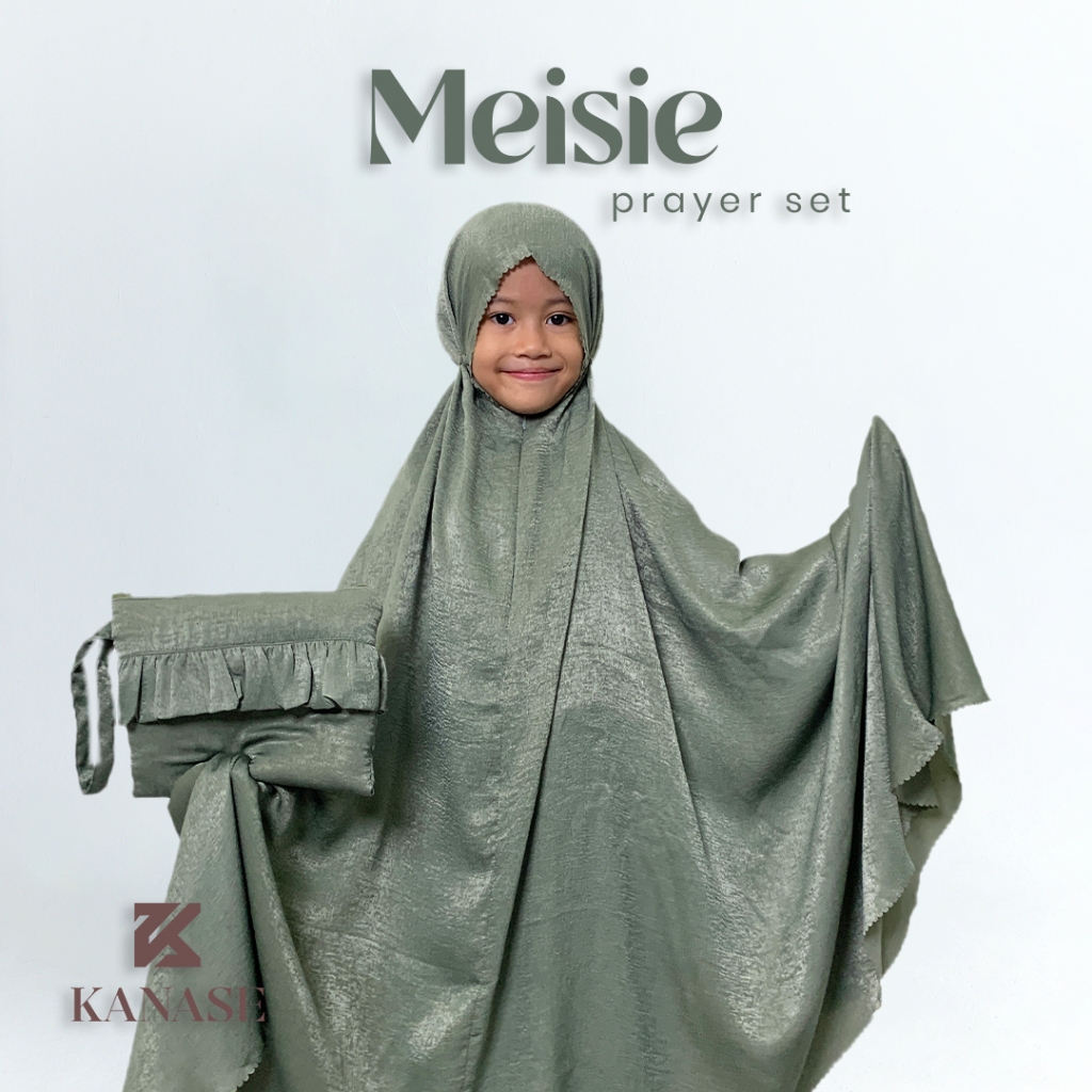Kanase | Meisie Kids Prayer Set Mukena Umroh Tas Anak Bahan Snow Silk Premium Dilengkapi Tas Cantik