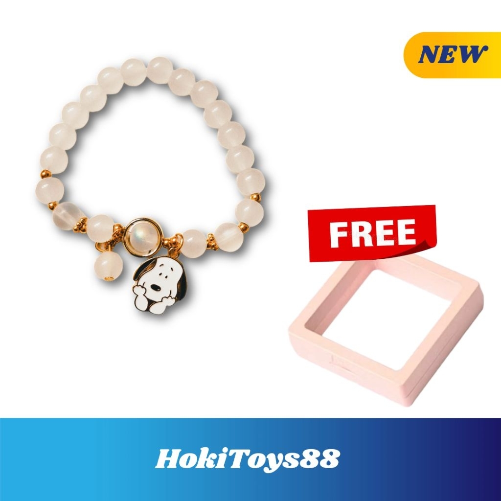 Gelang Karakter Snoopy Lucu Warna Putih + Free Box