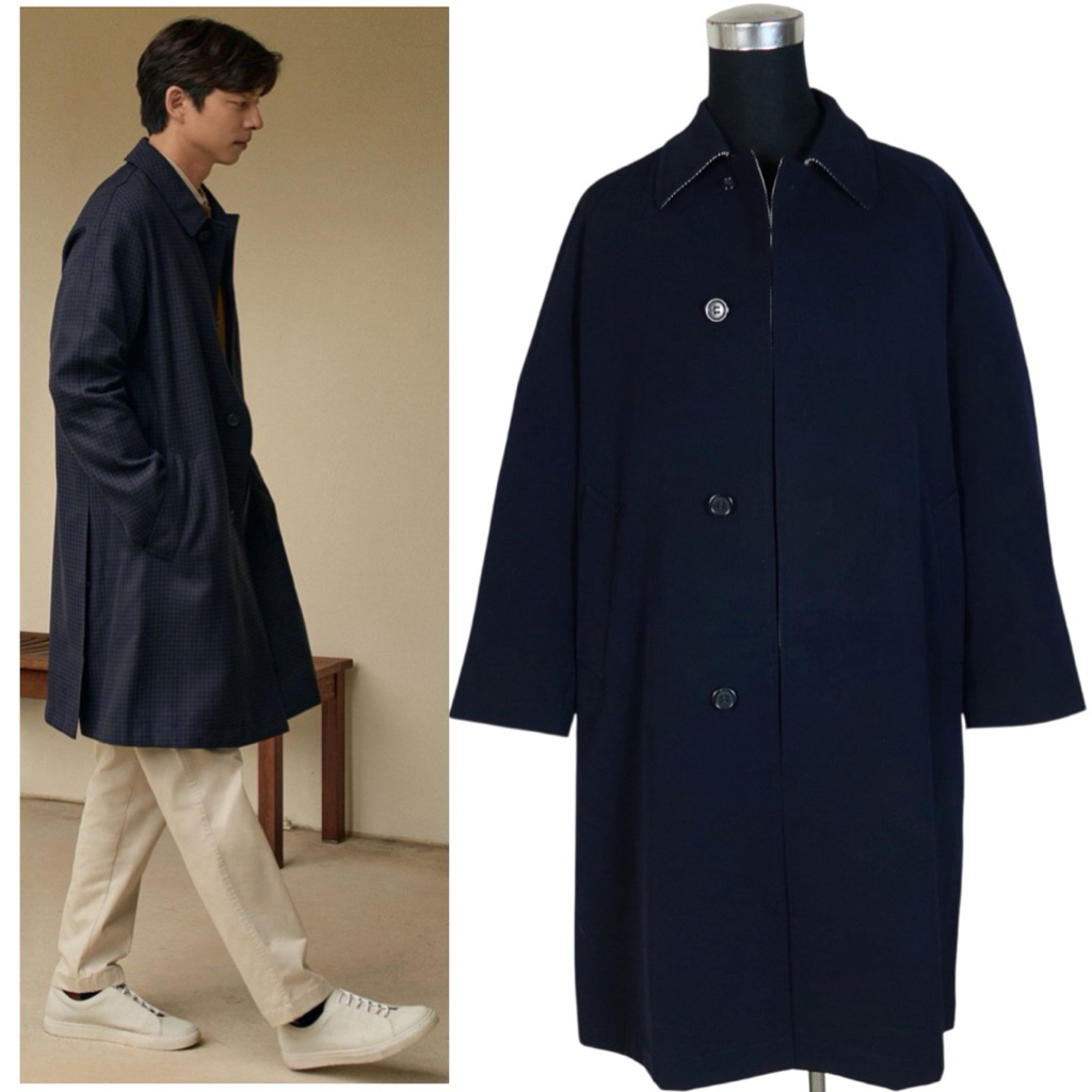 Men wool coat in navy