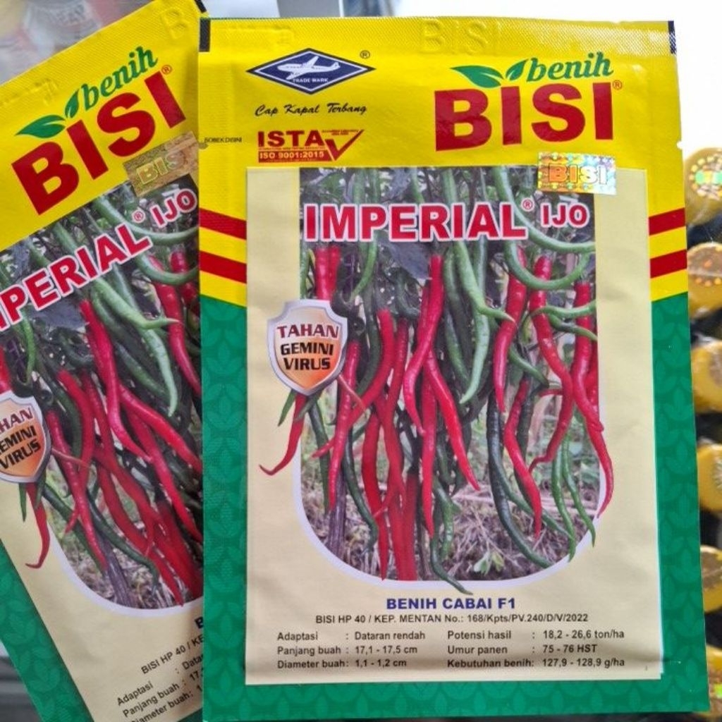 Benih cabe keriting IMPERIAL IJO 2250 butir, tahan virus, cabai merah keriting hibrida cap kapal ter