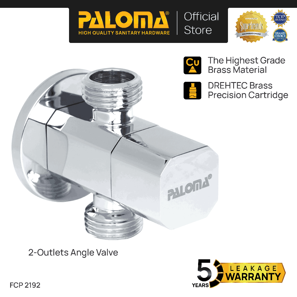 PALOMA FCP 2192 Keran Stop 2 Cabang Keran Toilet Keran WC Keran Jet Shower Wall Tembok Keran Water A