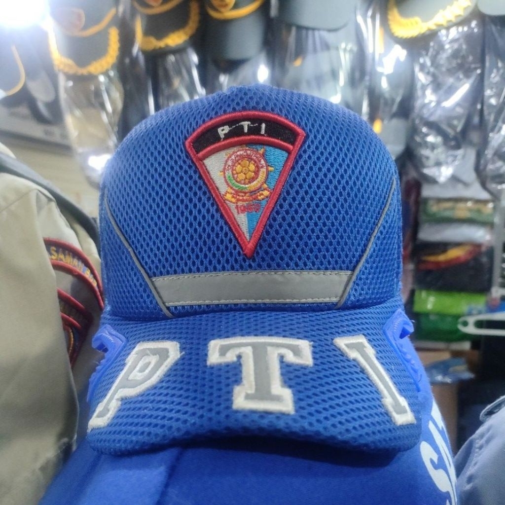 TOPI SATPOL PP MODEL PTI BIRU BENHUR