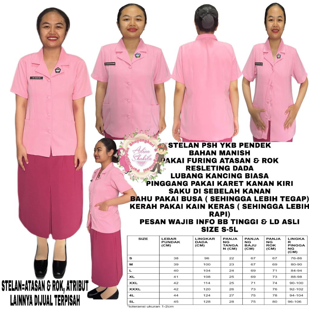 ADIVA -- STELAN PSH YKB  YAYASAN KEMALA BHAYANGKARI BAHAN MANISH PENDEK / ATASAN SAJA/ROK SAJA