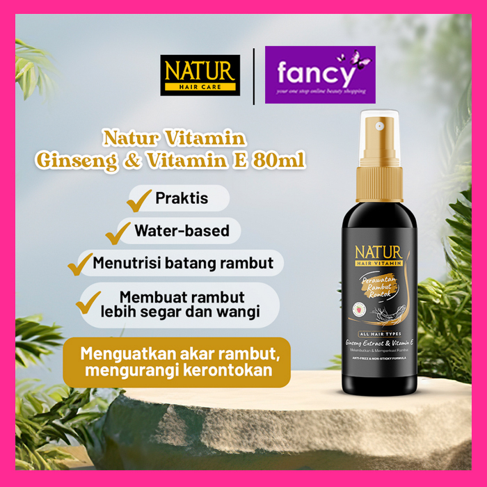 Natur Hair VITAMIN Ginseng Vitamin E 80ml Serum Rambut