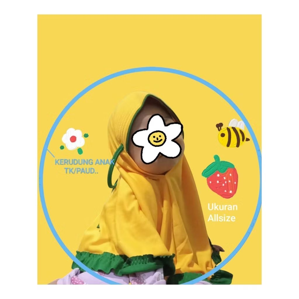 kerudung sekolah tk/paud/kerudung sekolah anak/kerudung sekolah paud/tk
