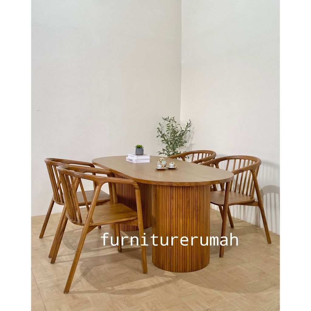 meja makan 4 kursi kayu jati minimalis, set meja makan kayu jati 4 kursi