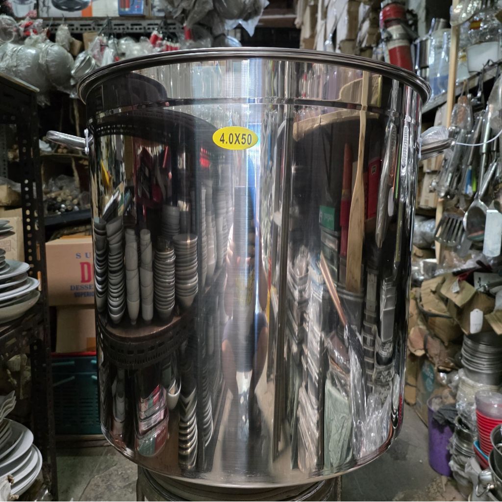 Stockpot Panci Besar MBG 50 cm Stainless Steel Panci Jumbo