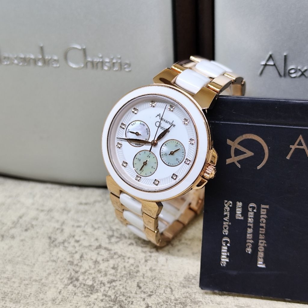 JAM TANGAN WANITA ALEXANDRE CHRISTIE 2B02 BF RANTAI ORIGINAL