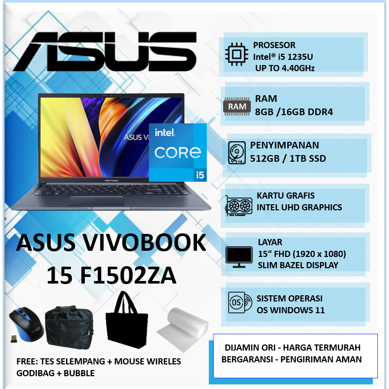 Laptop ASUS VIVOBOOK 15 Intel i5 Gen12 32GB 1TB Intel UHD Graphics 15"FHD Win11Home