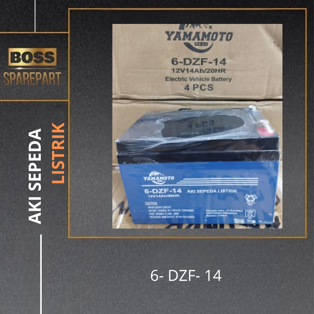 Aki Sepeda Listrik 6 - DZF - 14 Merk YAMAMOTO