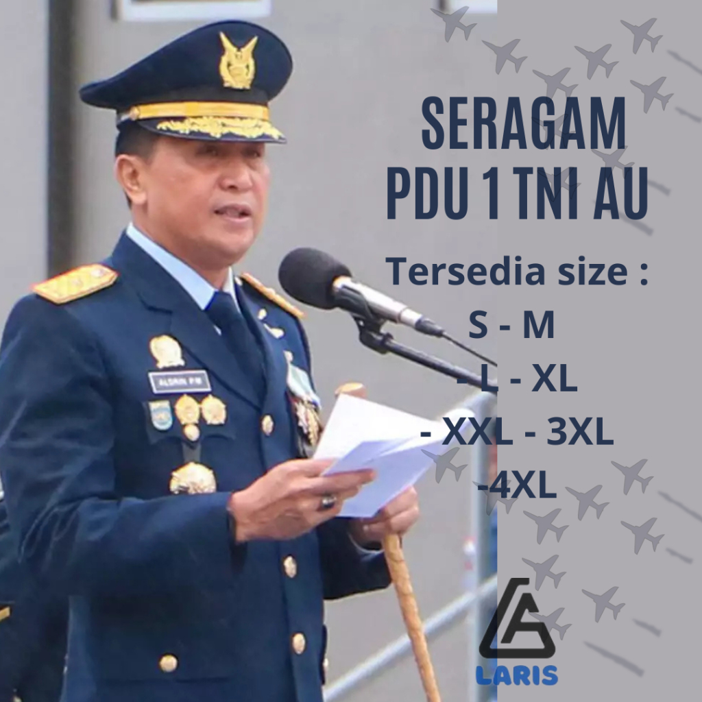 SERAGAM PDU 1 AU PRIA WANITA BAJU DINAS TNI AU KANCING LOGAM PDU TNI AUSetelan PDU 1PDUB TNI AU