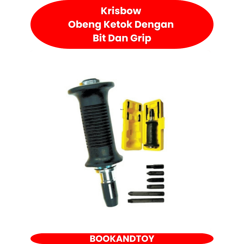 Impact Screwdriver Set Rubber HDL LRIS2 Krisbow Obeng Ketok Dengan Bit Dan Grip