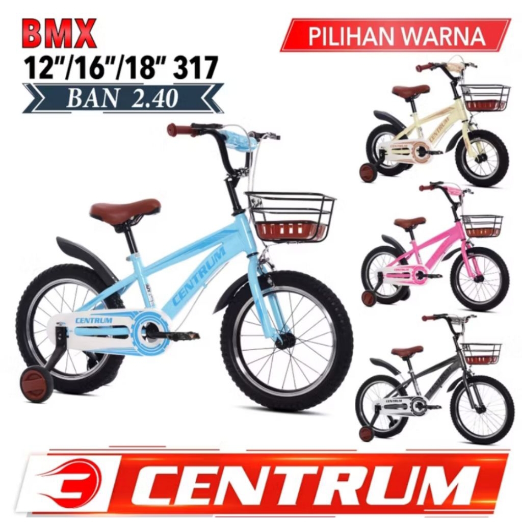 SEPEDA ANAK BMX CENTRUM TRANSFORMERS BAN POMPA  UKURAN 12 INCH / 18 INCH