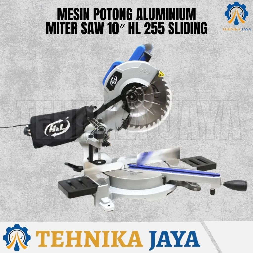HL 255 Miter Saw Sliding 10 inch Mesin Gergaji Potong Alumunium Kayu