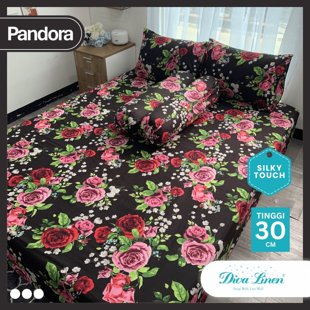 Diva  Linen Set Sprei Tinggi 30 Microtex Bed Cover Motif Pandora