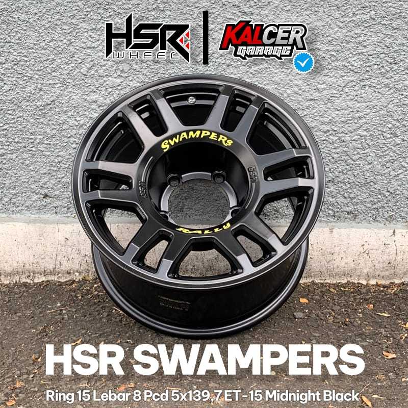 Velg Mobil Rally Offroad R15 Lubang 5x139,7 HSR Swampers Untuk Jimny Escudo Katana Lebar 7 ET-15