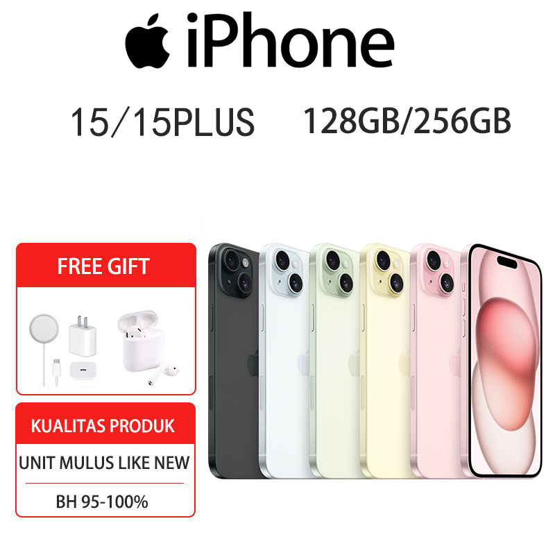 HP  IPHONE15/ 15Plus HP 15/15PLUS SecondN BARANG  BERGARANS 128GB 256GB 512GB Fullset Mulus