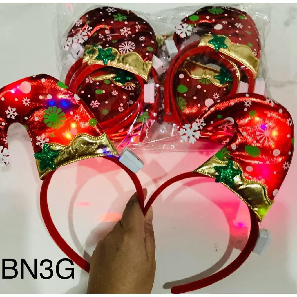 LUSINAN BN3(A(AA)ABCDEFGHI)Bando Natal rusa LED,bando Merry Christmas rusa isi 12pcs