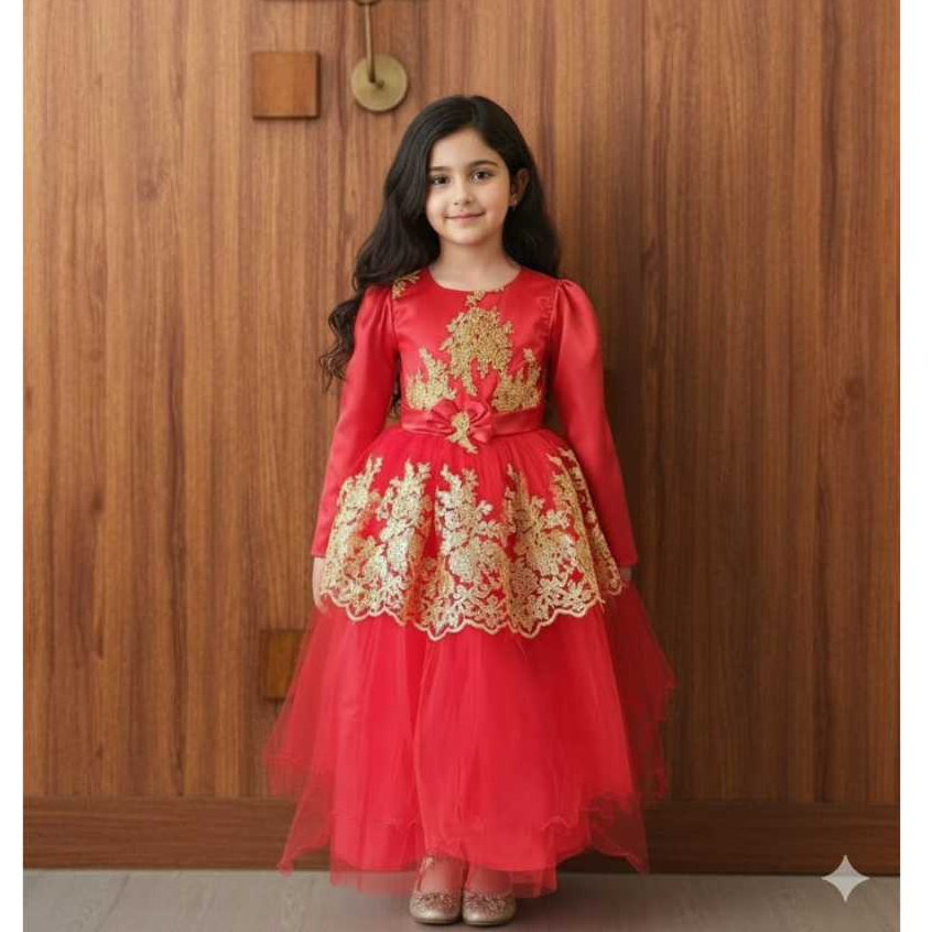 Gamis Anak Umur 3-10thn BIRU, FANTA, MERAH, GOLD 1667