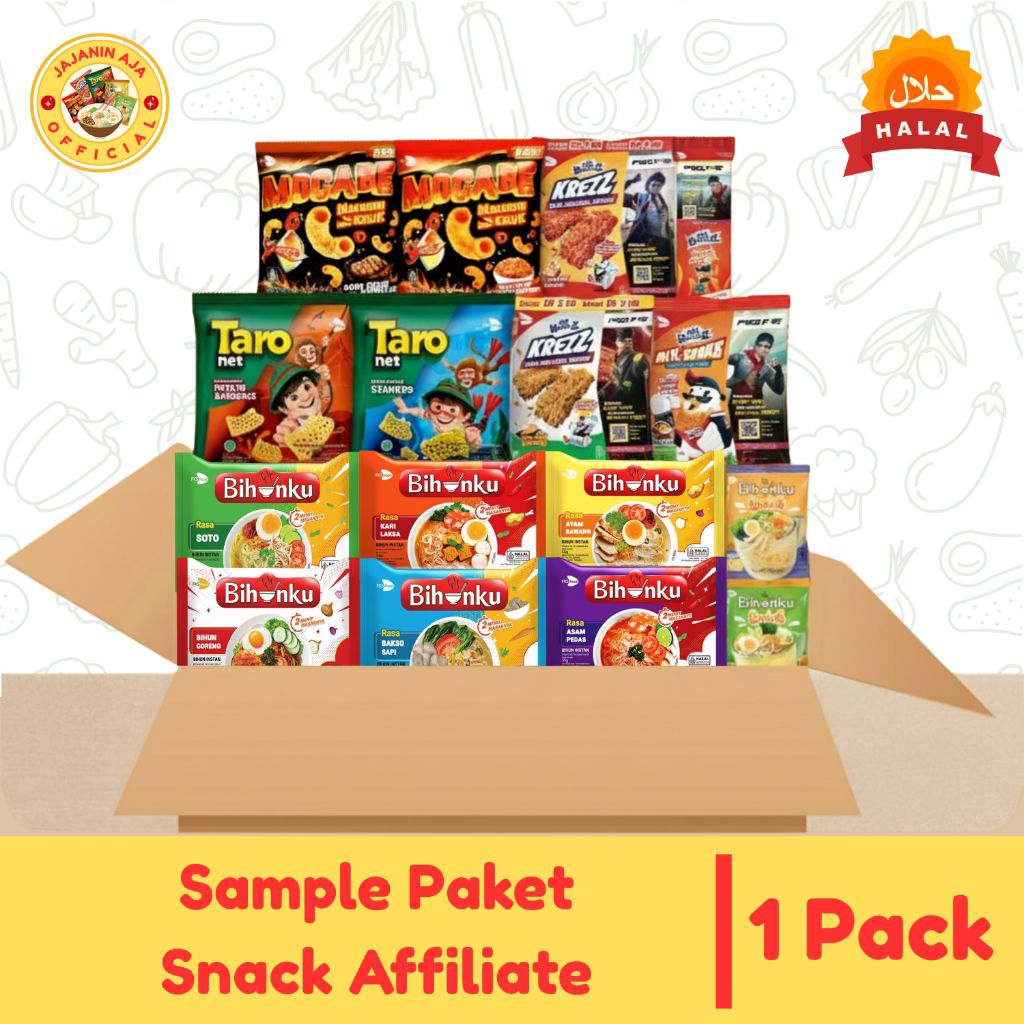 Sample Paket Snack Affiliate | Paket Jajanan Ringan Murah, Snack Variasi Untuk Konten Review & Affil