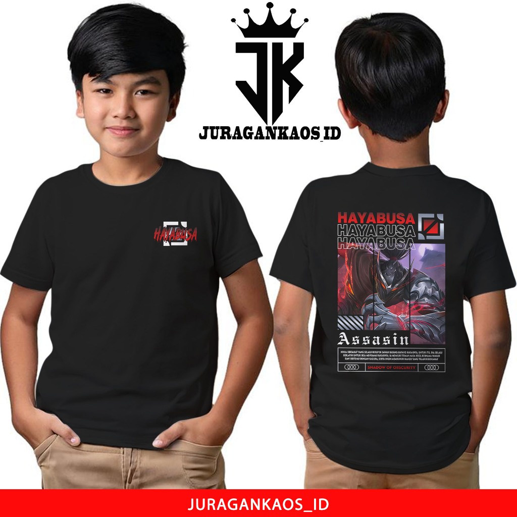 JuraganKaos Anak Motif Mobile Legend Hayabusa ShadoW Of Obscurity - Kaos Anak Usia 1 Tahun Sampai 12