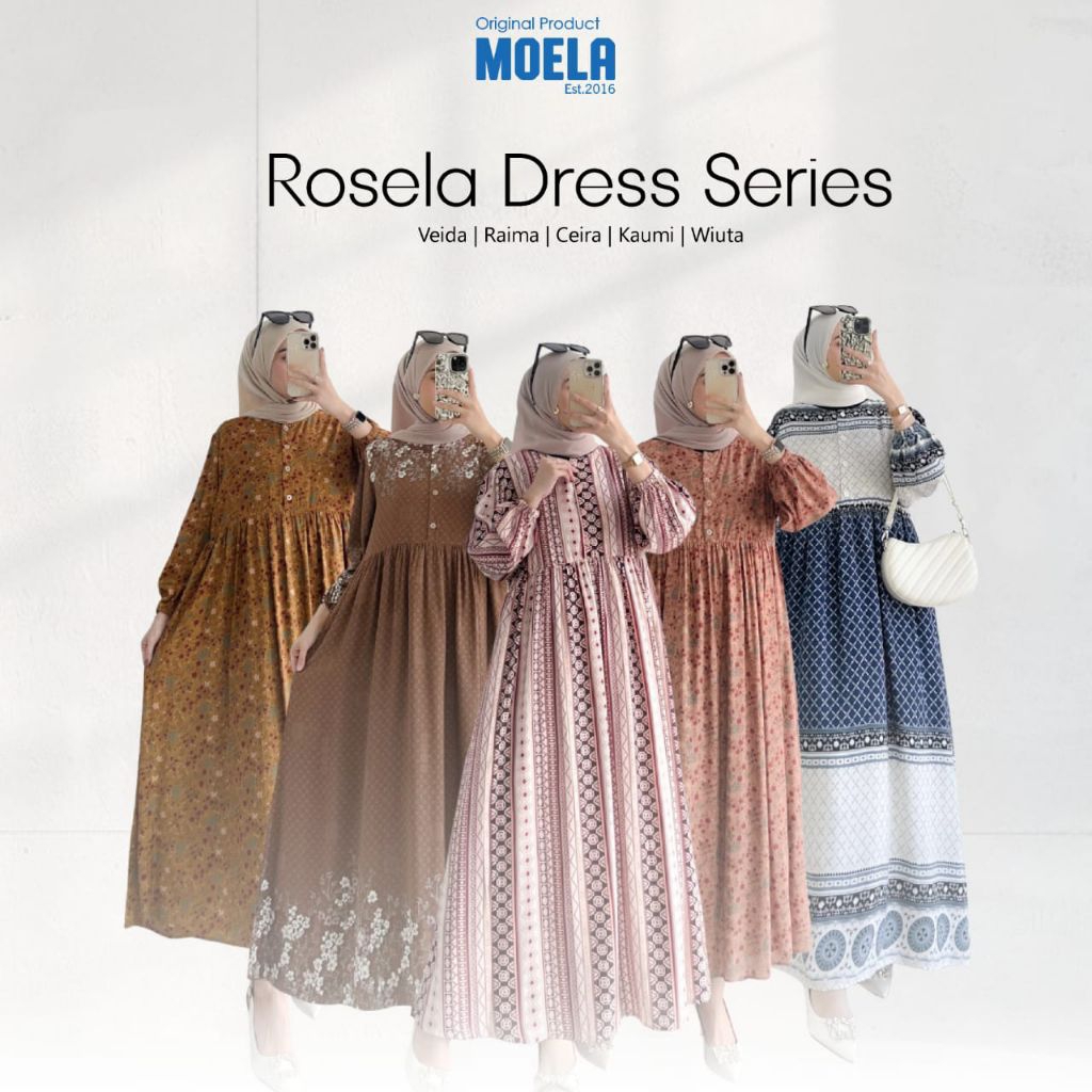 Rosela Dress Gamis Jumbo Allsize Busui Premium Catton Rayon Original Ori Moela Berlabel