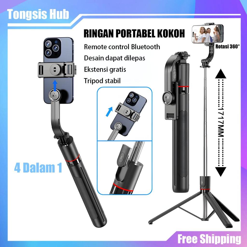 【NEW】171.7CM Selfie Stick Tripod Tongsis Aluminium Tongkat LED Dengan Integrated Tongsis Tripod  Wir