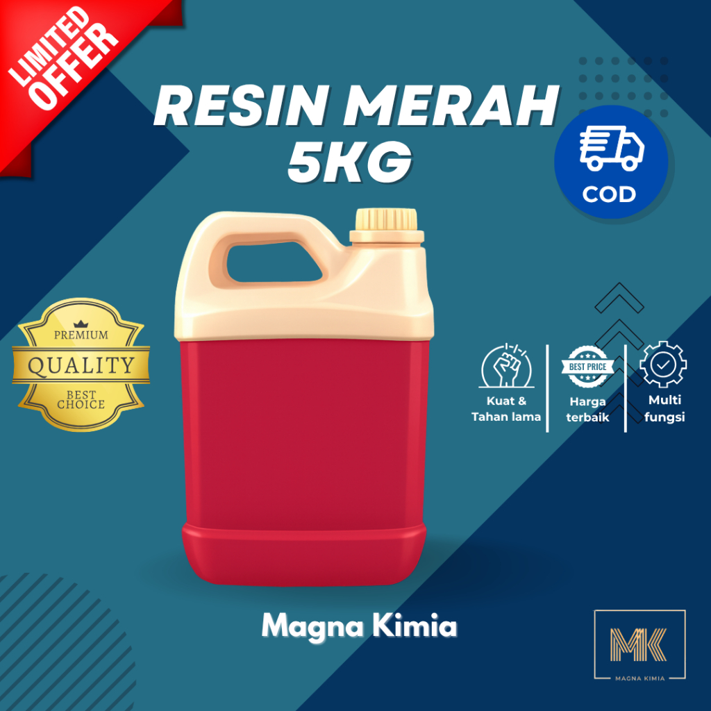 Magnakimia - Resin merah 5kg murni kualitas terbaik - Resin merah SHCP 5KG - FIBER RESIN