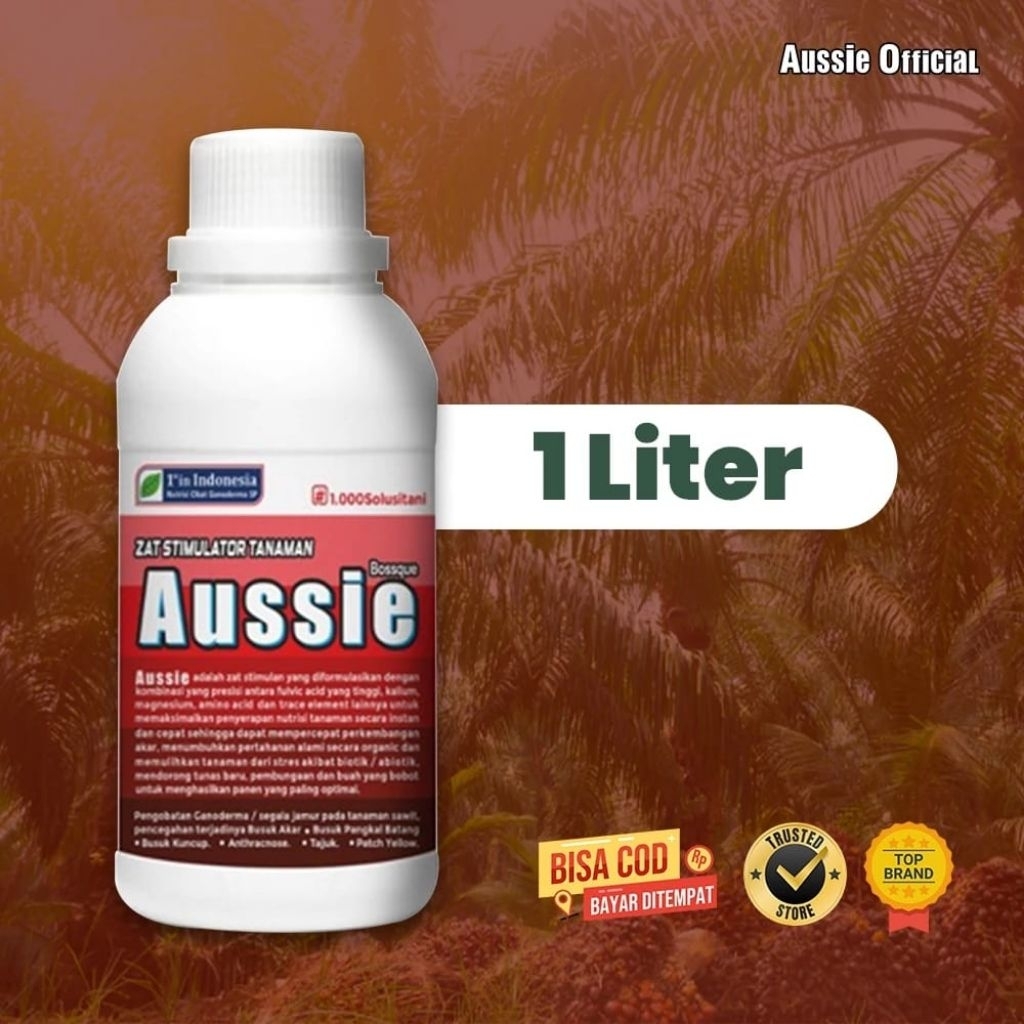 Pupuk Aussie , obat jamur Ganoderma dan pembesar buah sawit, busuk pucuk, bercak daun