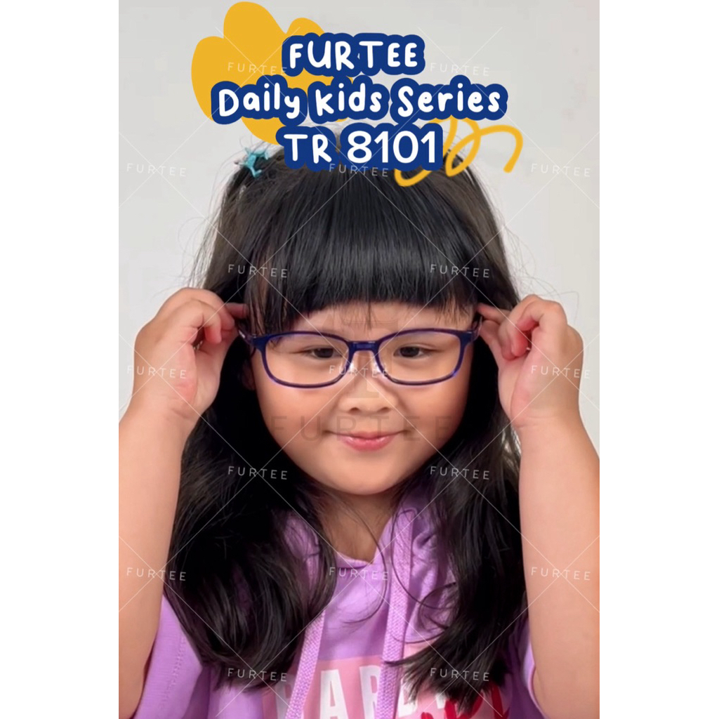 Kacamata Anak Lentur 8101 Daily Series Kotak Anti Radiasi Blueray Bluechromic Minus Silinder Plus Un