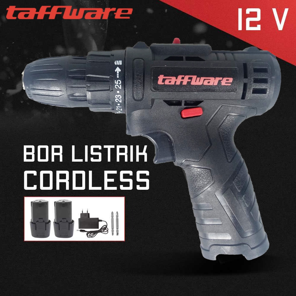 Bor Listrik Cordless Lithium Battery Rechargeable 12V