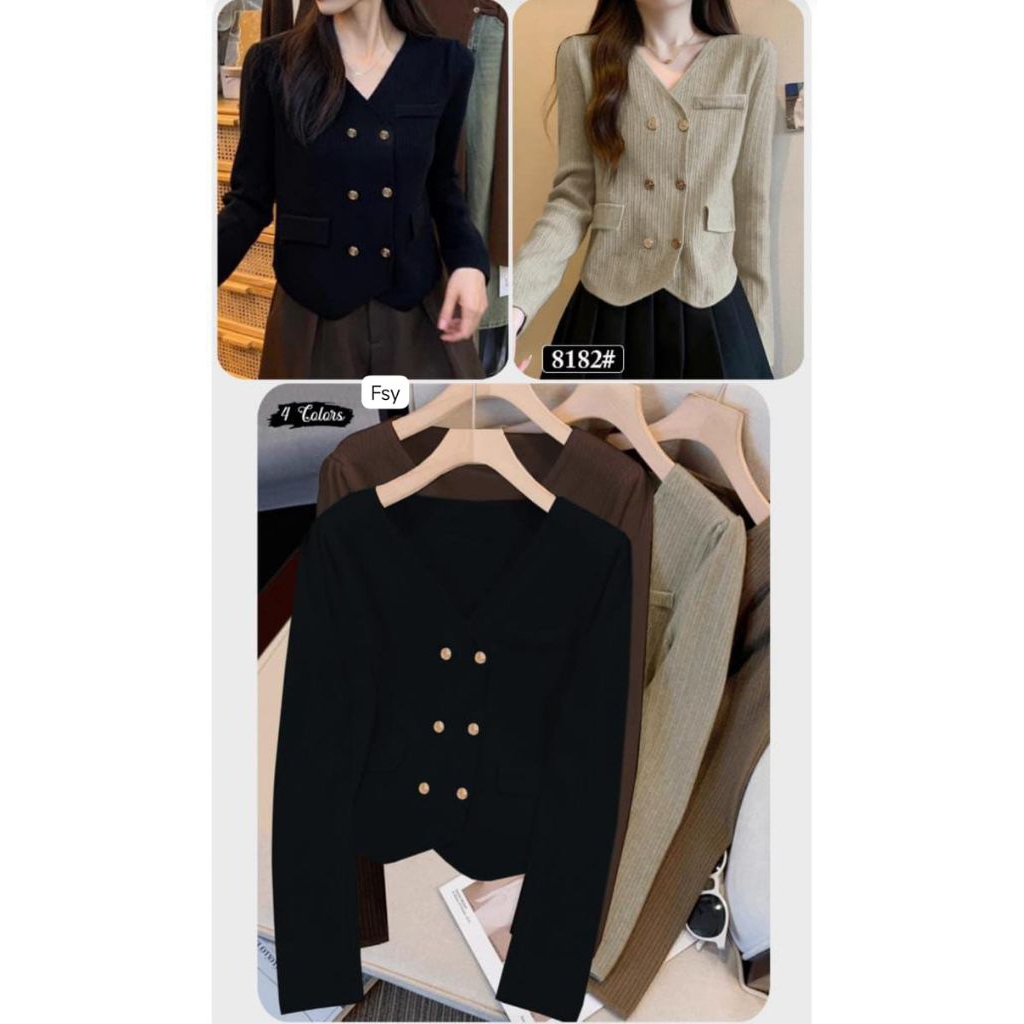 New Arrival#22061 - Crop Rajut Bangkok / Atasan Wanita - Import Premium / Cardy Blouse Rajut - Bangk