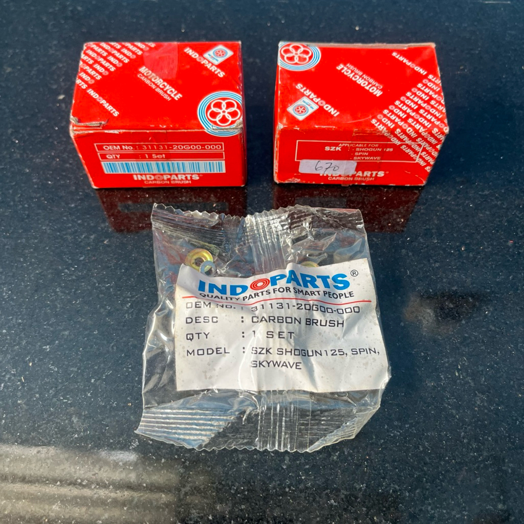 Carbon brush arang dinamo starter Suzuki shogun 125 Spin skywave ori Indopart