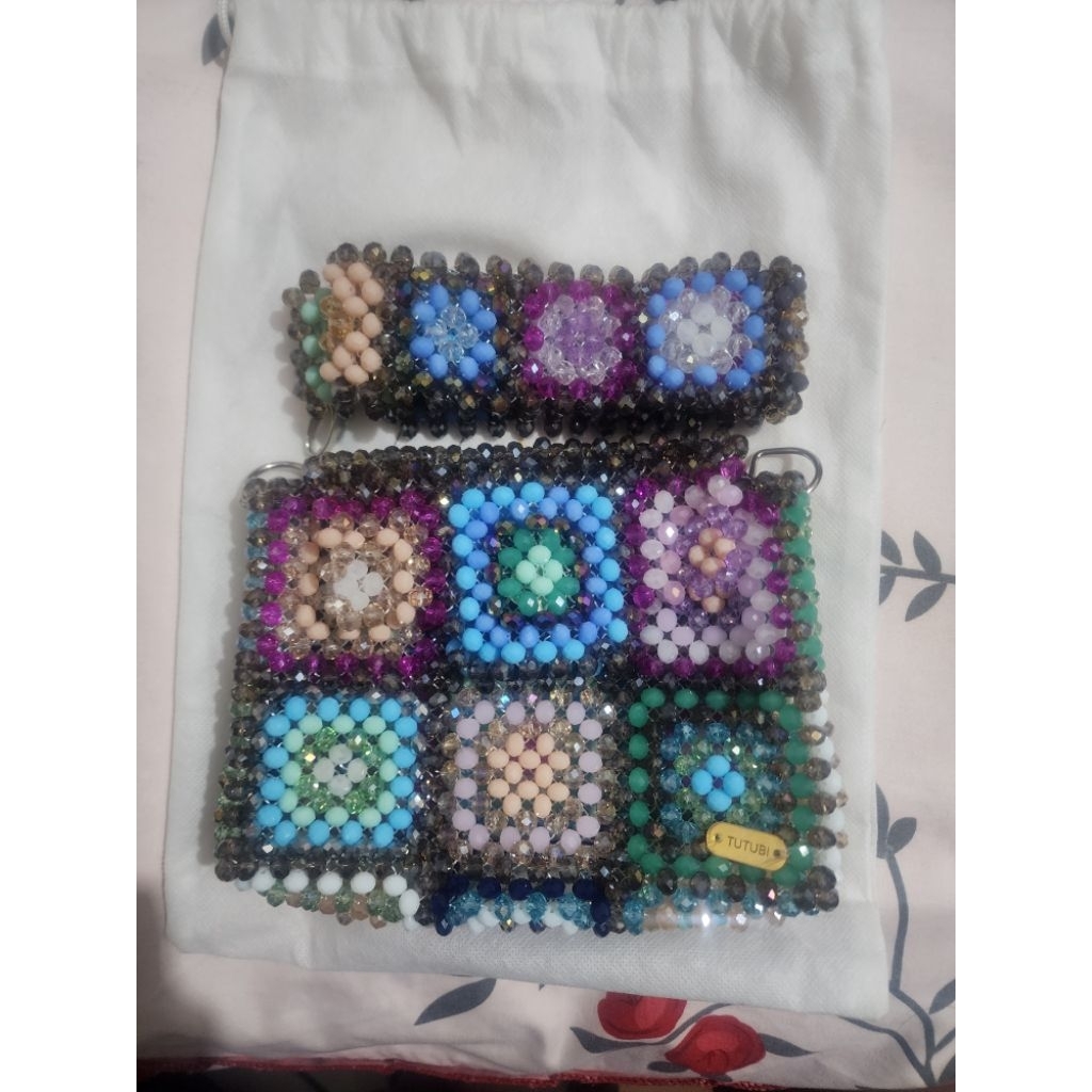 Tas Mute Mutiara Colourful New Baru Clutch