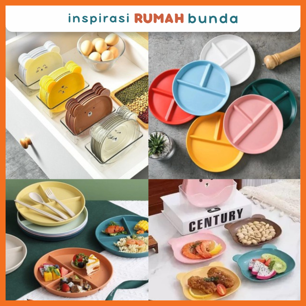 Piring Makan Anak Berbentuk Beruang Lucu / Piring Lucu /Piring Snack / Piring makan unik tempat wada