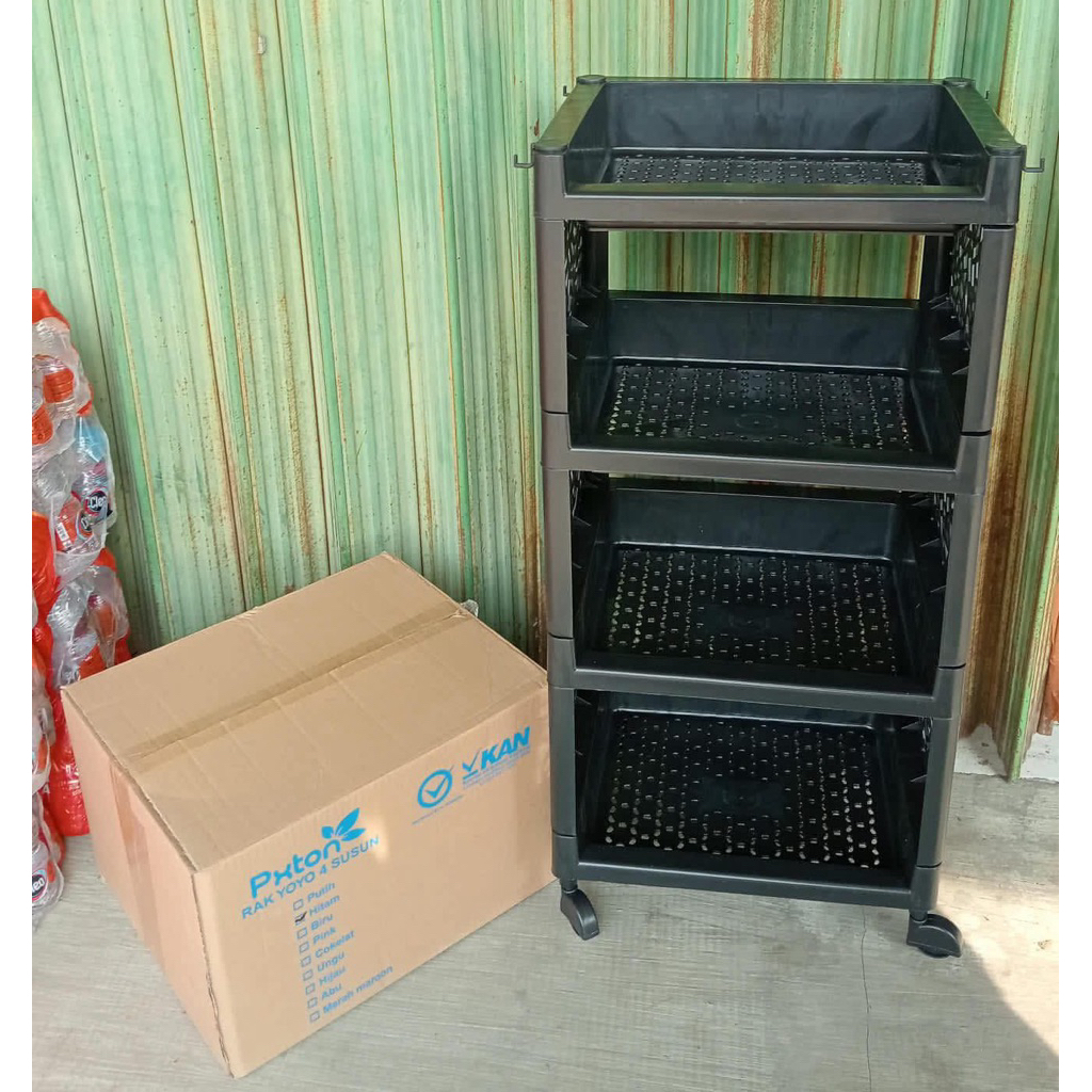 Rak Yoyo 4 susun rak serbaguna 4 susun Roda