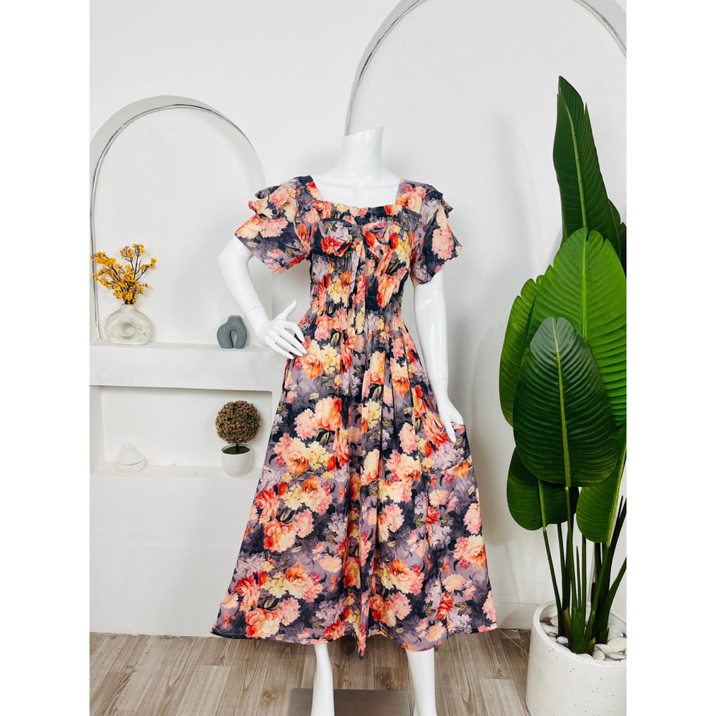 DRESS SMOKE PITA | DRESS SMOKE DADA MURAH | DRESS CANTIK KEKINIAN