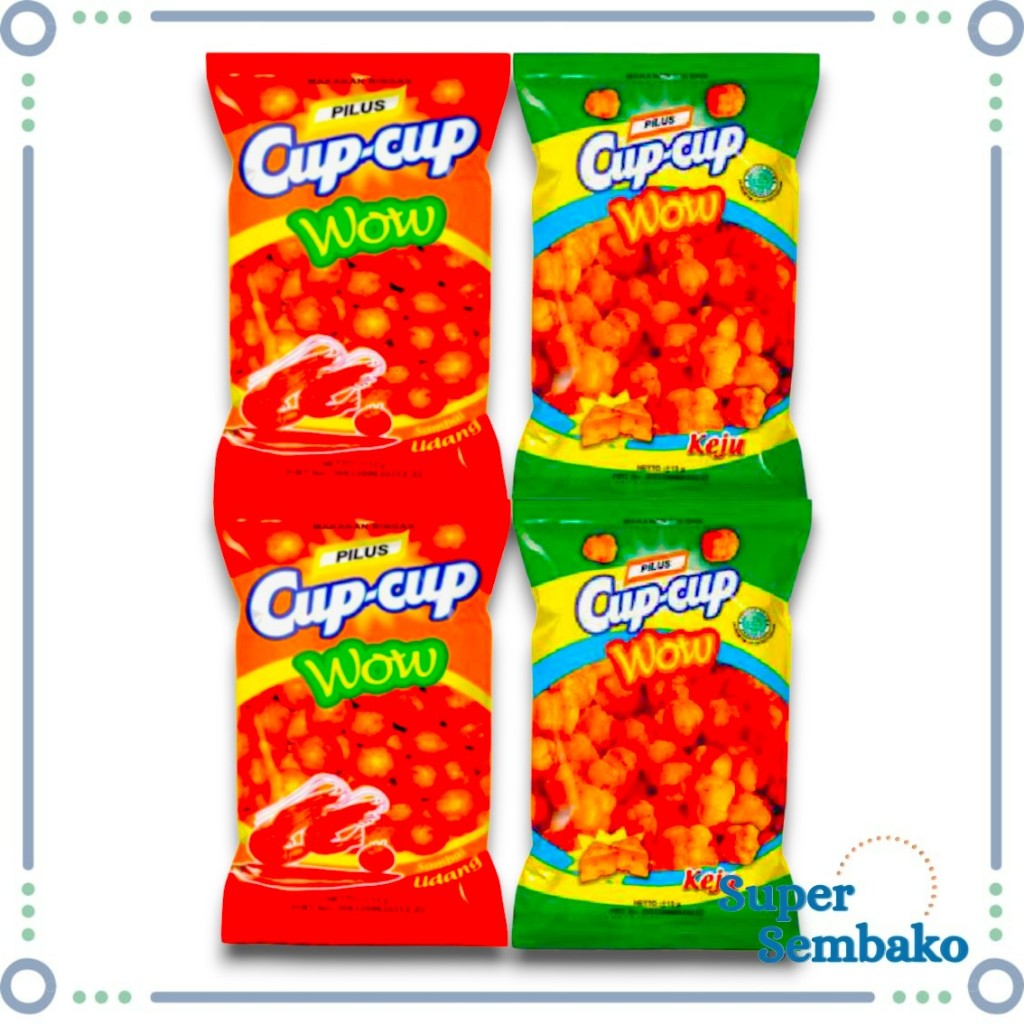 CUPCUP / CUP CUP WOW KACANG PILUS RASA KEJU SAMBAL UDANG 10g RENCENG ISI 10 PCS BUNGKUS