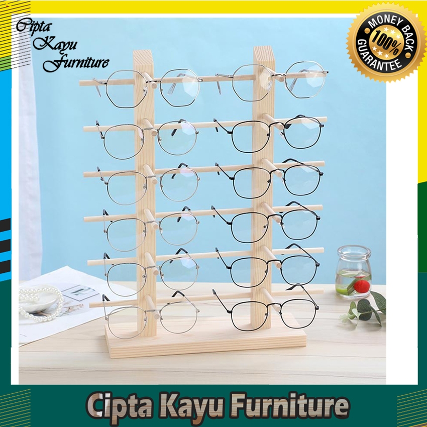 Rak Display Kacamata Kayu Minimalis | Tempat Pajang Kacamata Unik – Cipta Kayu Furniture  Rak Kacama