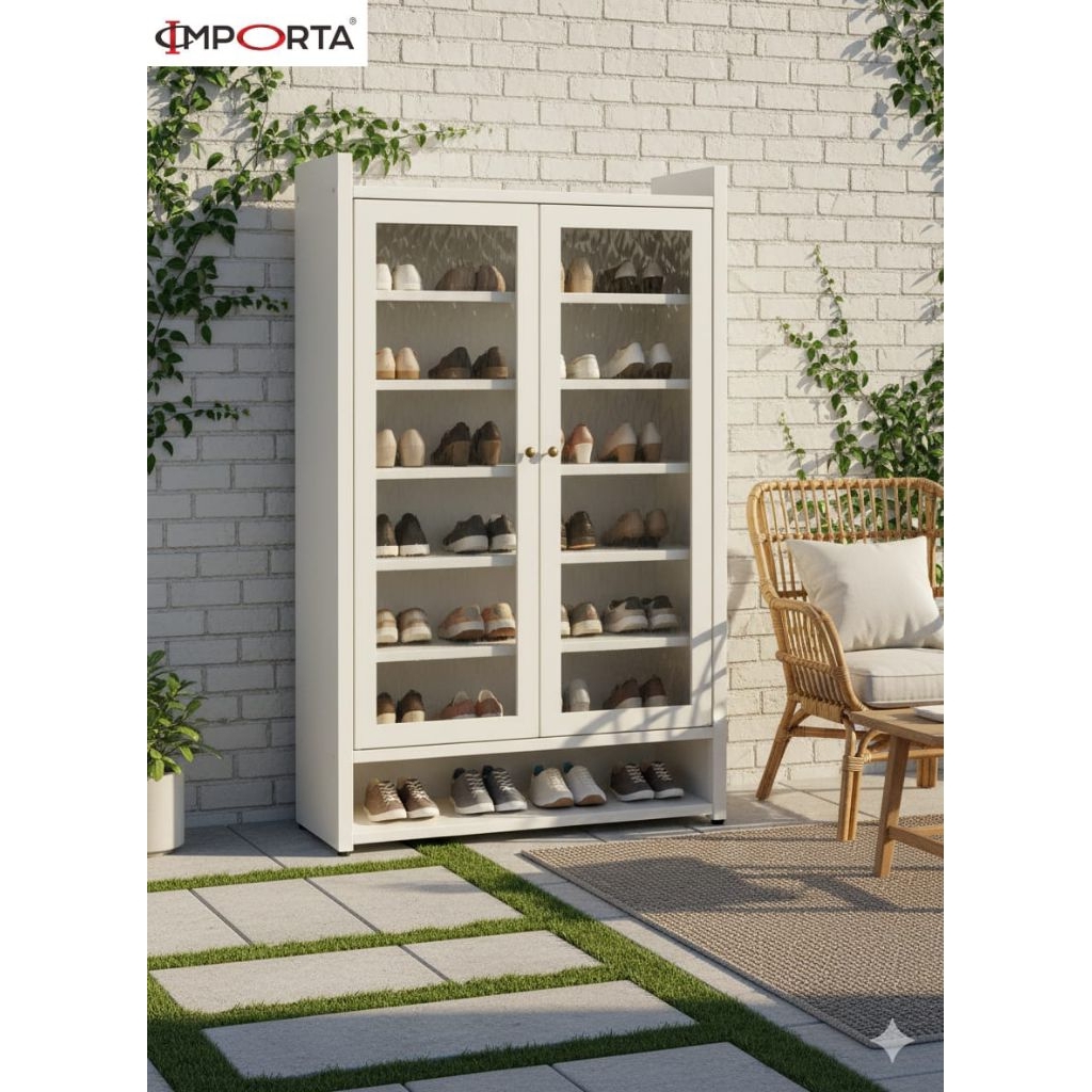 rak sepatu minimalis besi importa ivory shoes - lemari sepatu minimalis modern