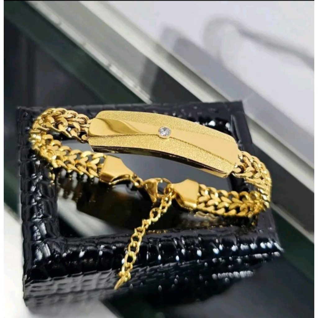 Gelang Motif Terbaru Rantai Plat Besar Emas Asli 5 gram Premium Mewah & Elegant