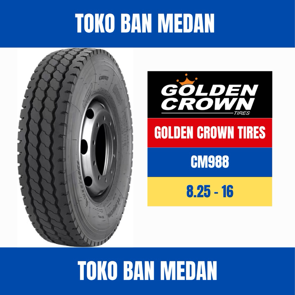 BAN TRUK GOLDEN CROWN CM988 825 R16 16 KAWAT ( KOMPLIT BAN DALAM DAN SELENDANG )