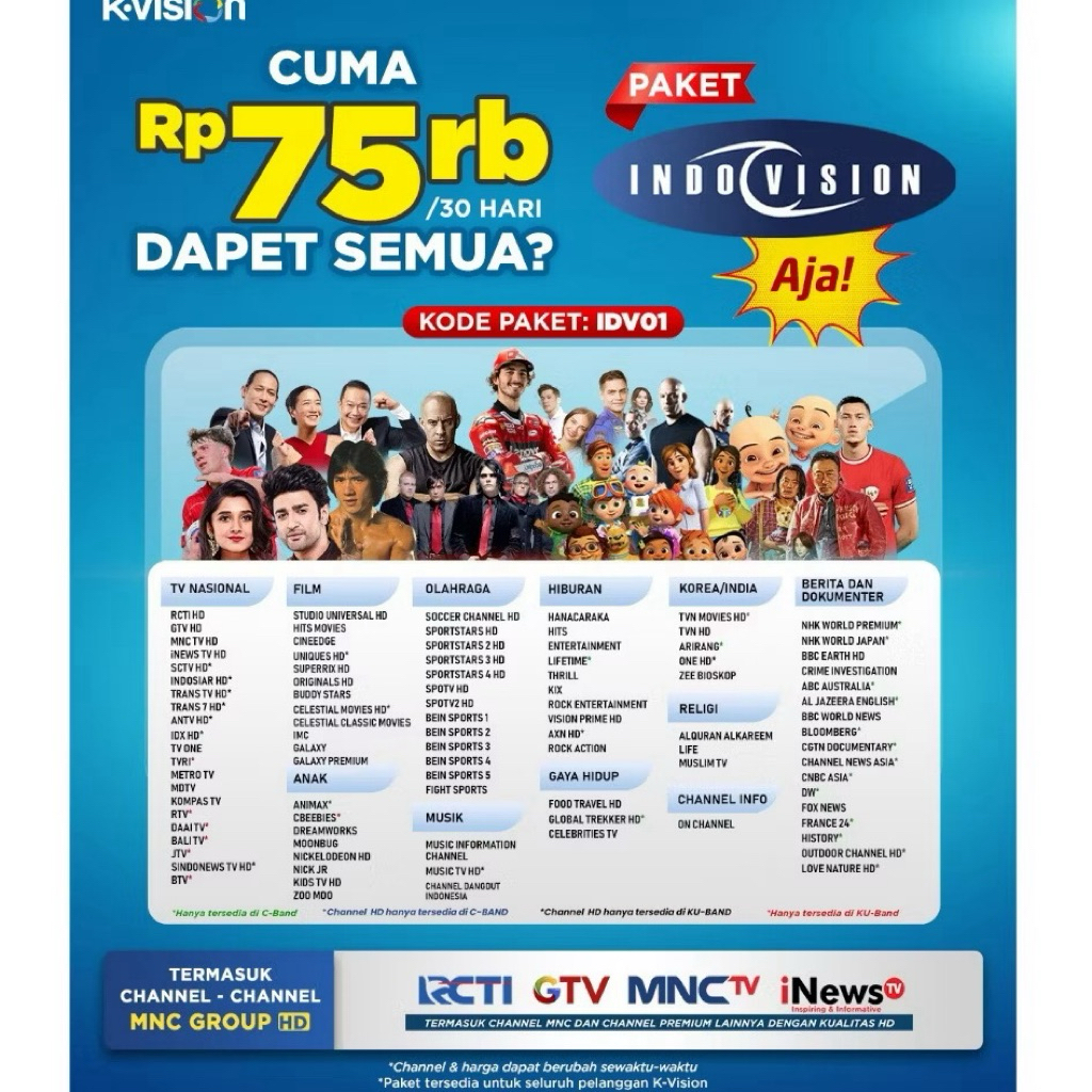 Paket Indovision 6-12Bulan
