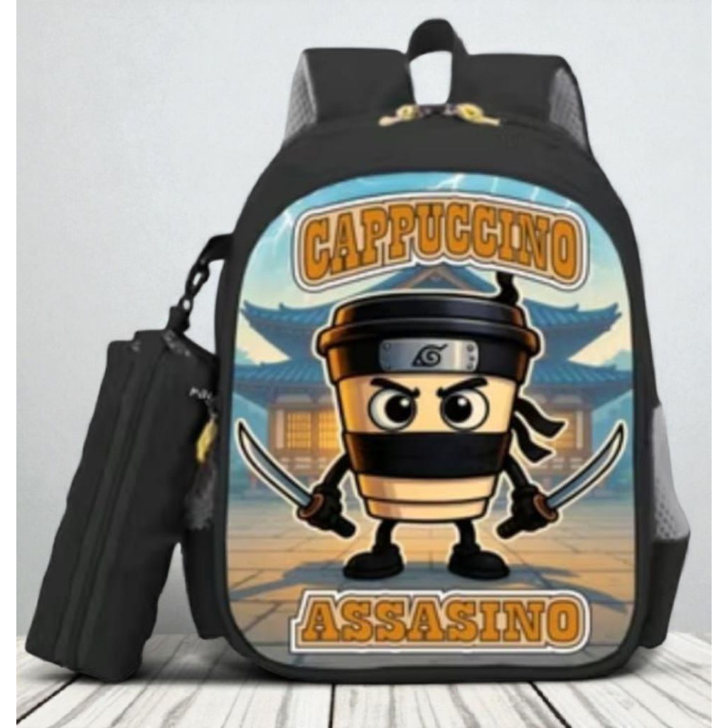 TAS ANAK SEKOLAH ANAK LAKI LAKI VIRAL KARAKTER CAPPUCINO ASSASINO UNTUK SD KELAS 1-3