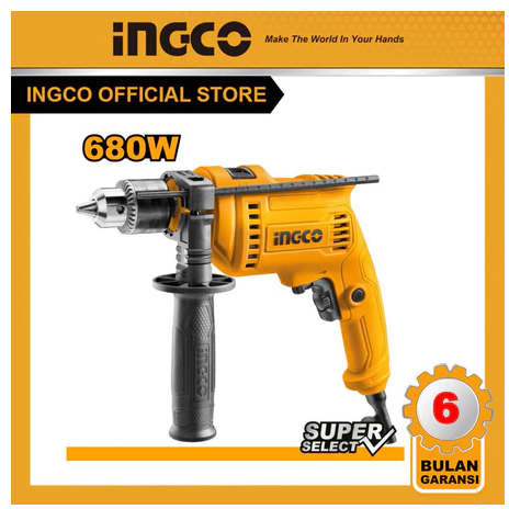 Mesin Bor Listrik Impact Drill 13mm INGCO ID6808