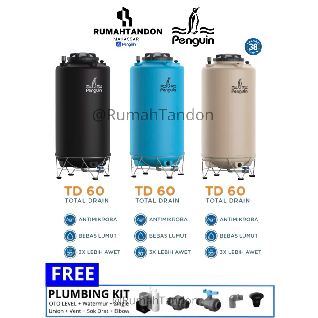 tangki air / tandon air / penyimpanan air / tangki penguin 600 liter (TD 600)