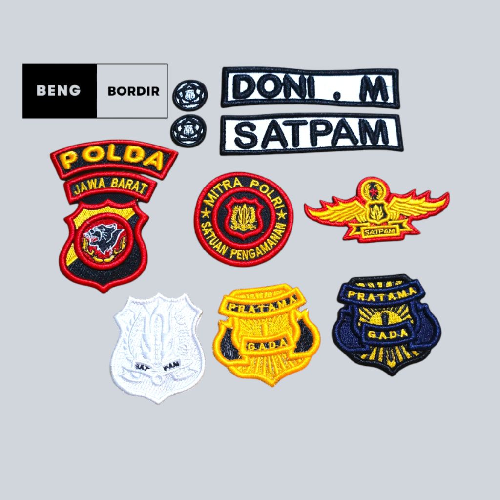 Logo Satpam Bordir Timbul 3D