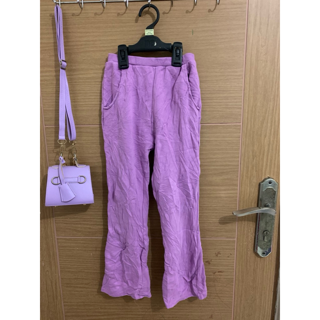 8-12 (Y) Celana Cutbray I Love J Ungu Anak Perempuan