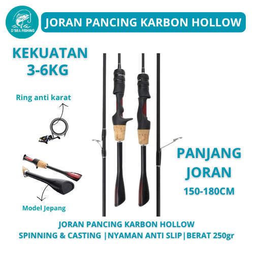 [D'Sea Fishing] Joran Carbon Hollow Solid Tip–UL Fast Action Premium Ringan & Lentur | YJA-MKWWZ-Q